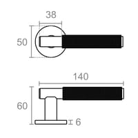 JUEGO ROSETA ALUMINIO 323, ACABADO LATON MATE - 2