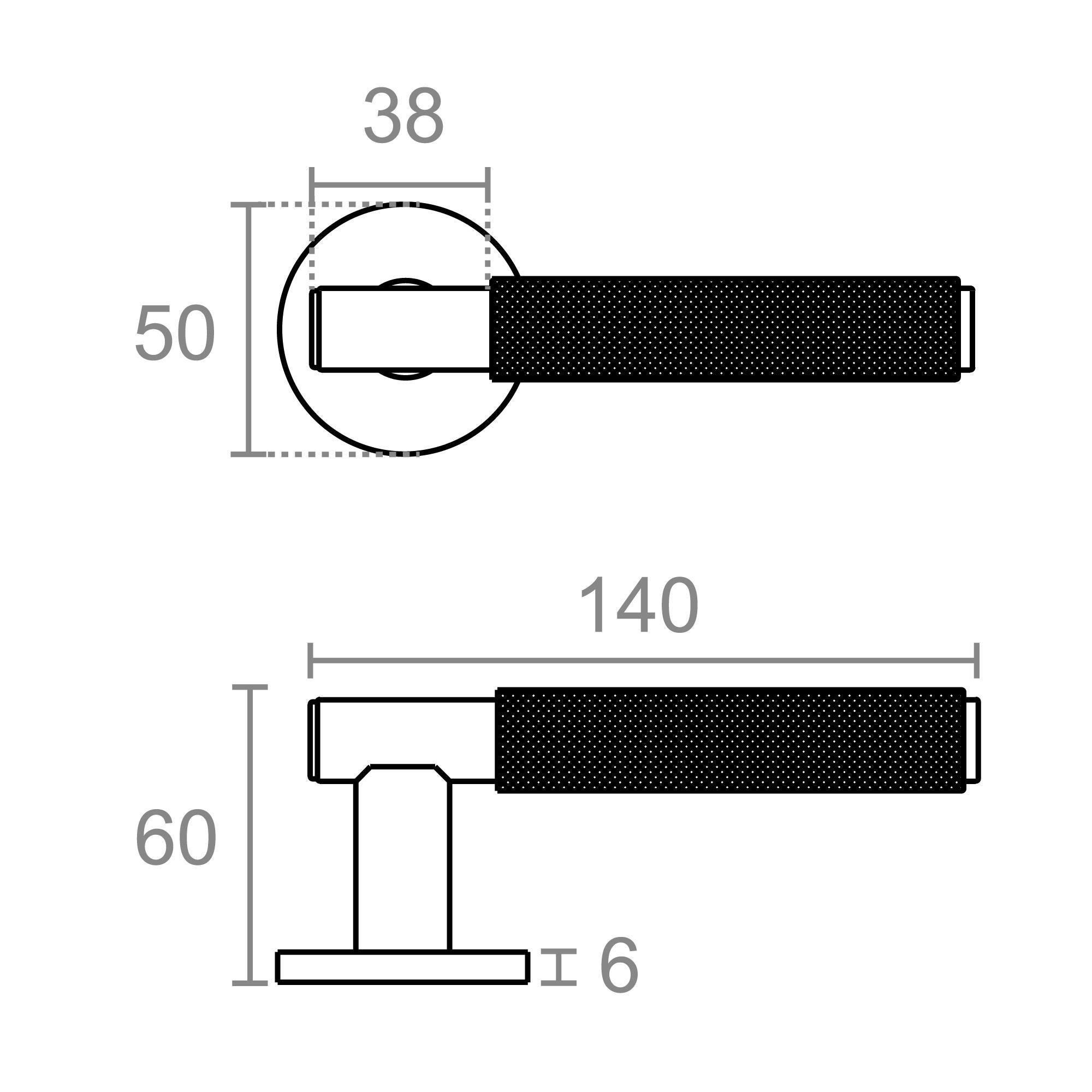 JUEGO ROSETA ALUMINIO 323, ACABADO LATON MATE - 2