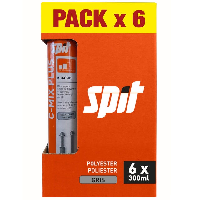 ANCLAJE QUIMICO POLIESTER 300ML SPIT 6 UDS
