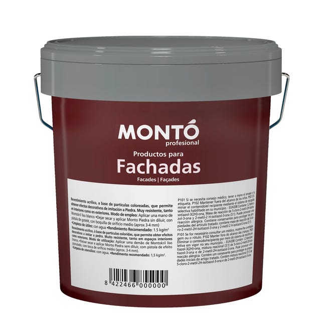 REVESTIMIENTO FACHADAS MONTO 12L PIEDRA CLARO - 1
