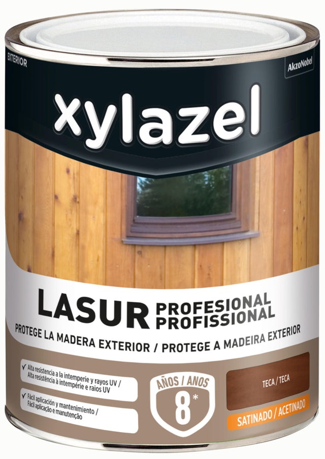 LASUR SINTÉTICO SATINADO XYLAZEL 4L TECA