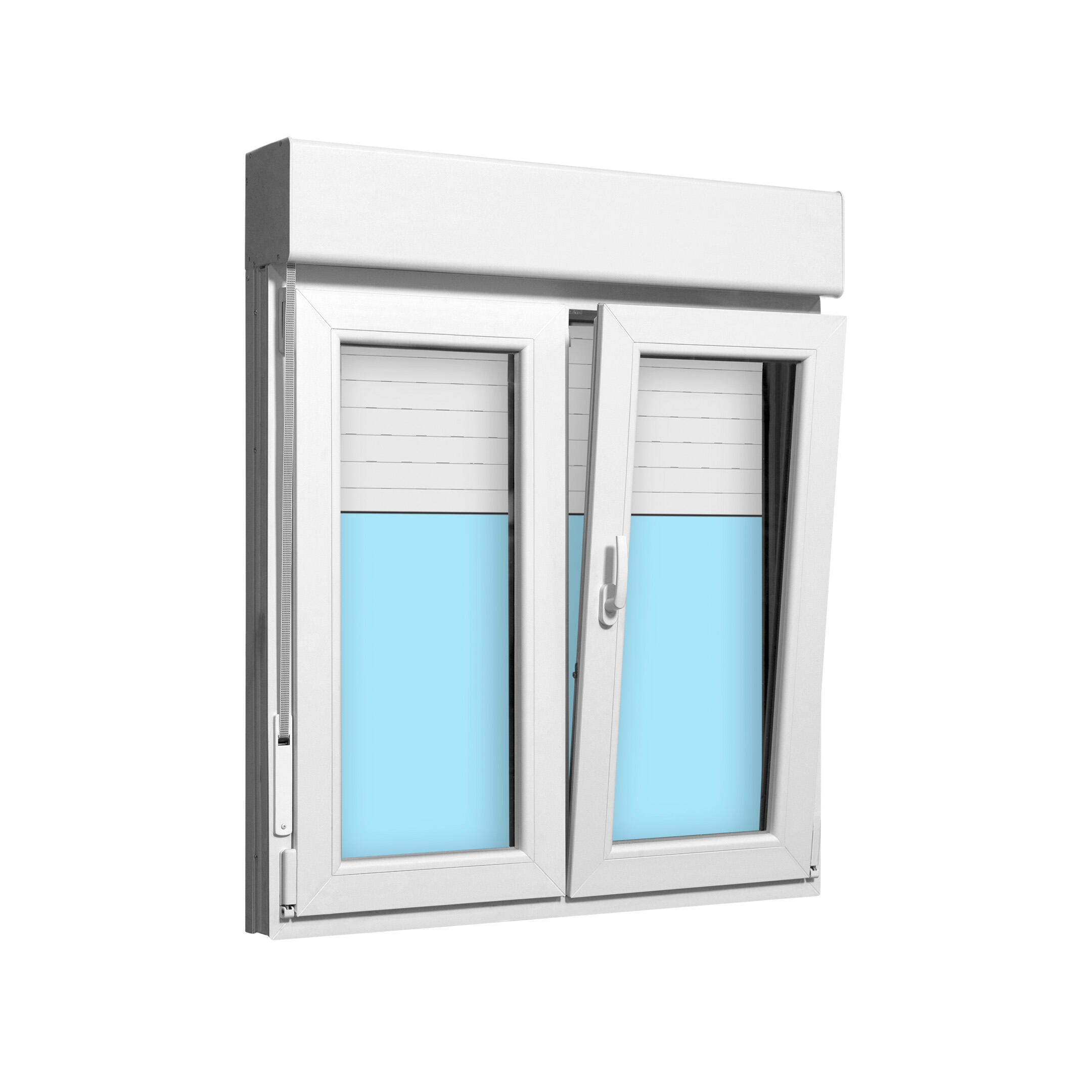 VENTANA PVC OSCILOBATIENTE CON PERSIANA BLANCA 120X115CM - 2