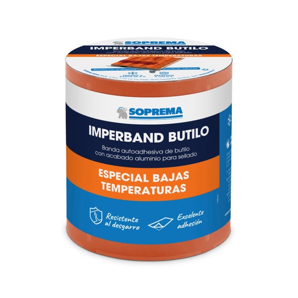 BANDA AUTOADHESIVA IMPERBAND BUTILO ROJO 15 CM 10 M