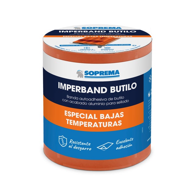 BANDA AUTOADHESIVA IMPERBAND BUTILO ROJO 15 CM 10 M