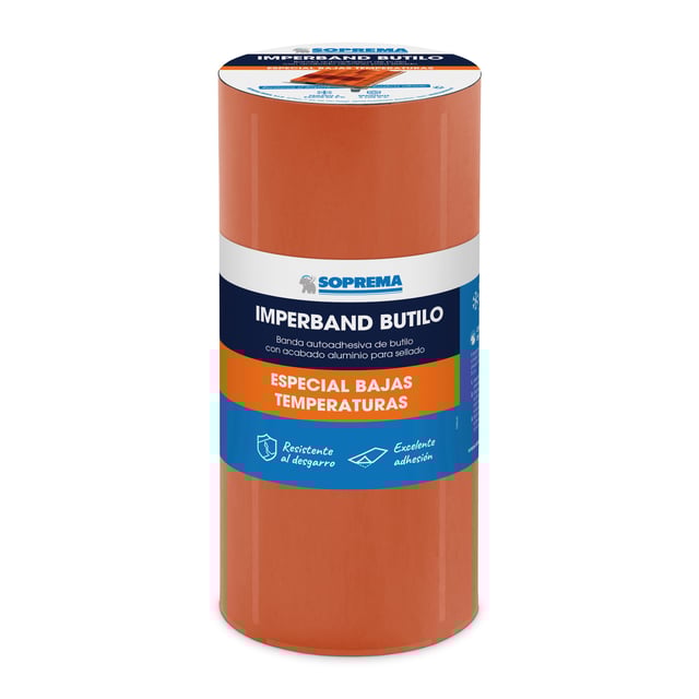 BANDA AUTOADHESIVA IMPERBAND BUTILO ROJO 30 CM 10 M