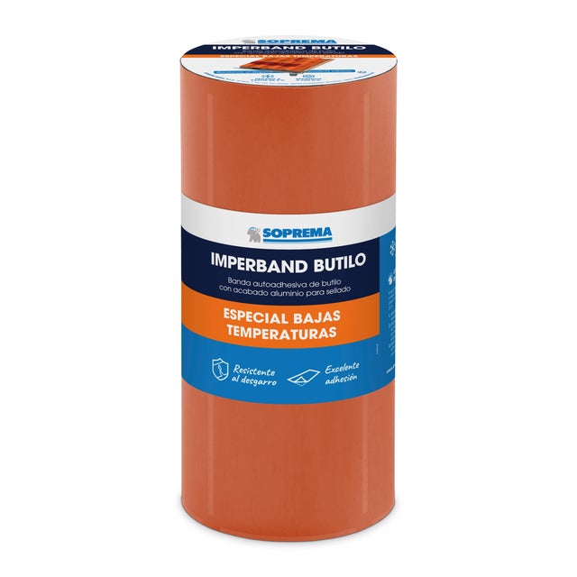 BANDA AUTOADHESIVA IMPERBAND BUTILO ROJO 30 CM 10 M
