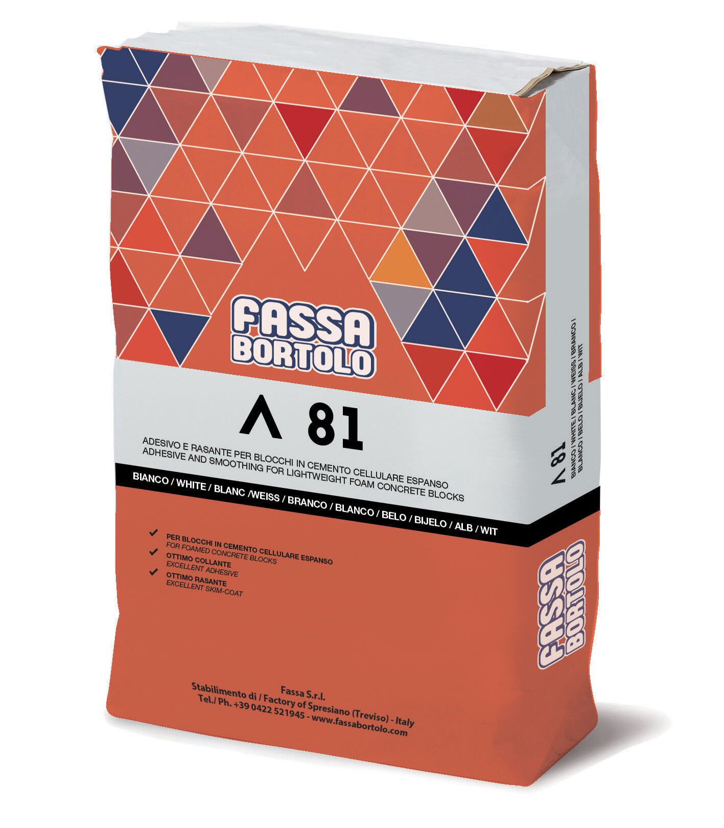 Colla per piastrelle in polvere FASSA BORTOLO A81 25 kg bianco - 4