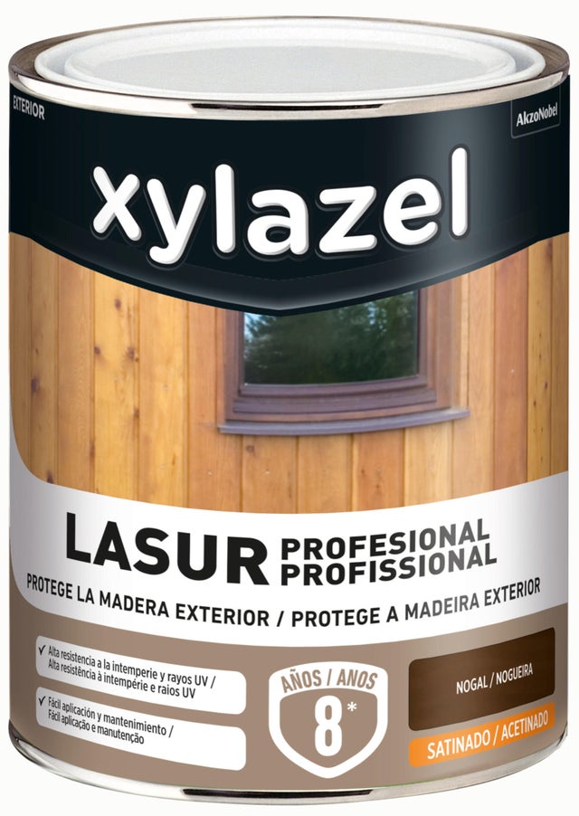 LASUR SINTÉTICO SATINADO XYLAZEL 4L NOGAL