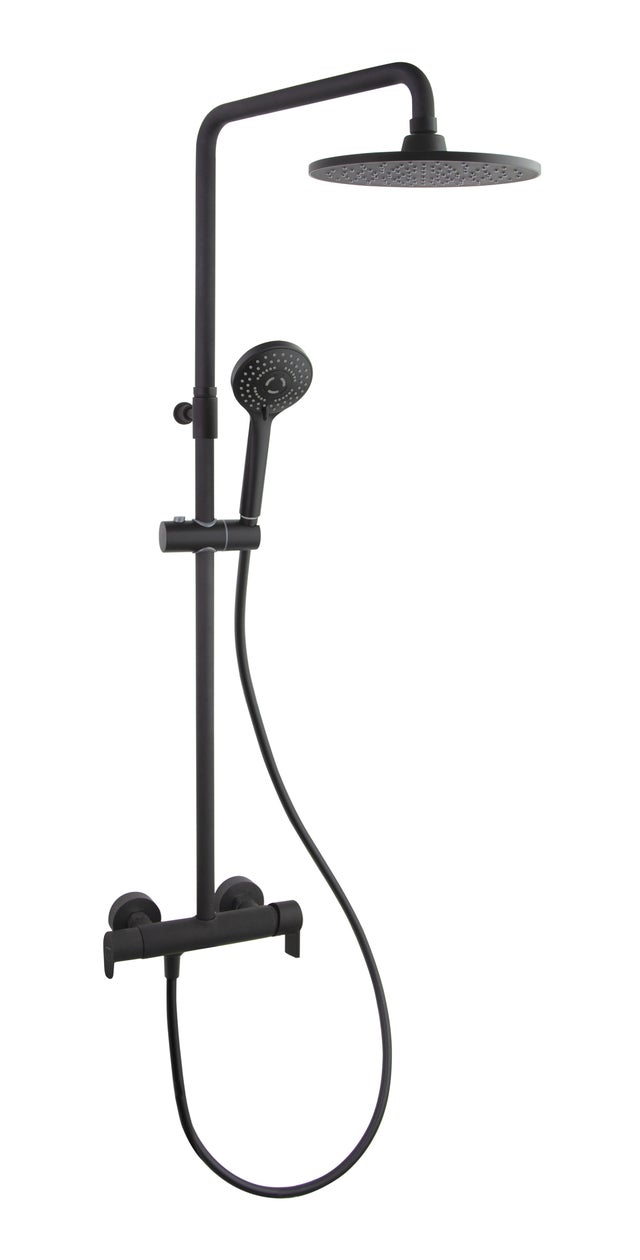 COLUMNA DE DUCHA MONOMANDO DUAL CONTROL NEGRO RAMON SOLER