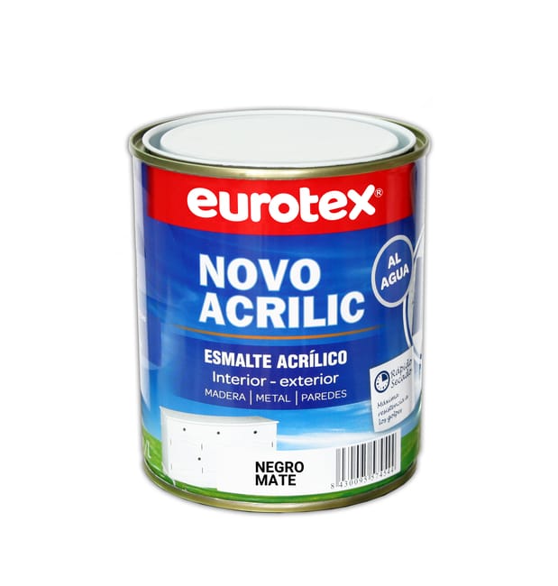 ESMALTE ACRÍLICO MATE NOVOACRILIC 750ML NEGRO - 1