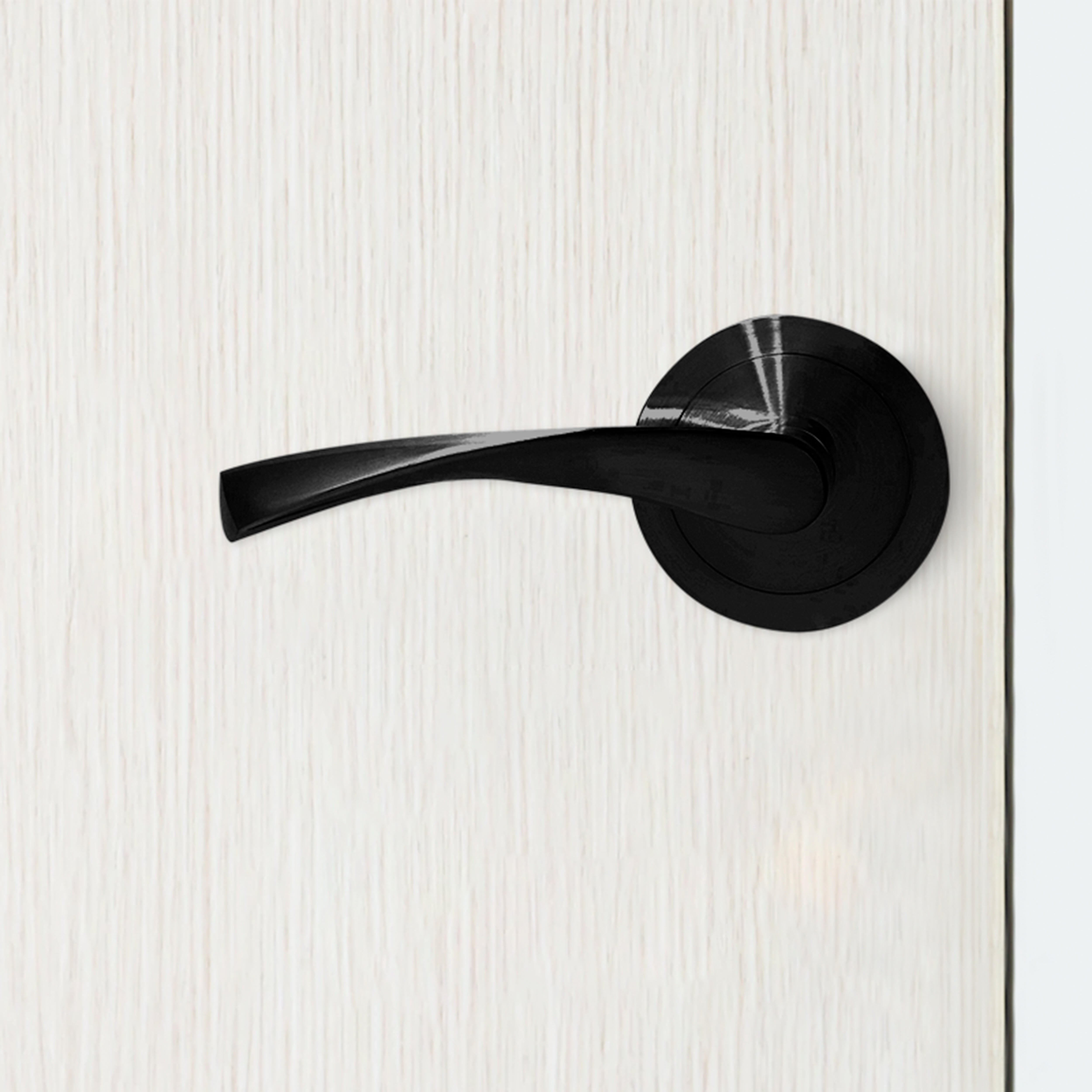 JUEGO DE MANILLA ROSETA ALUMINIO ANCHA NEGRO  MODELO 707 MICEL - 3