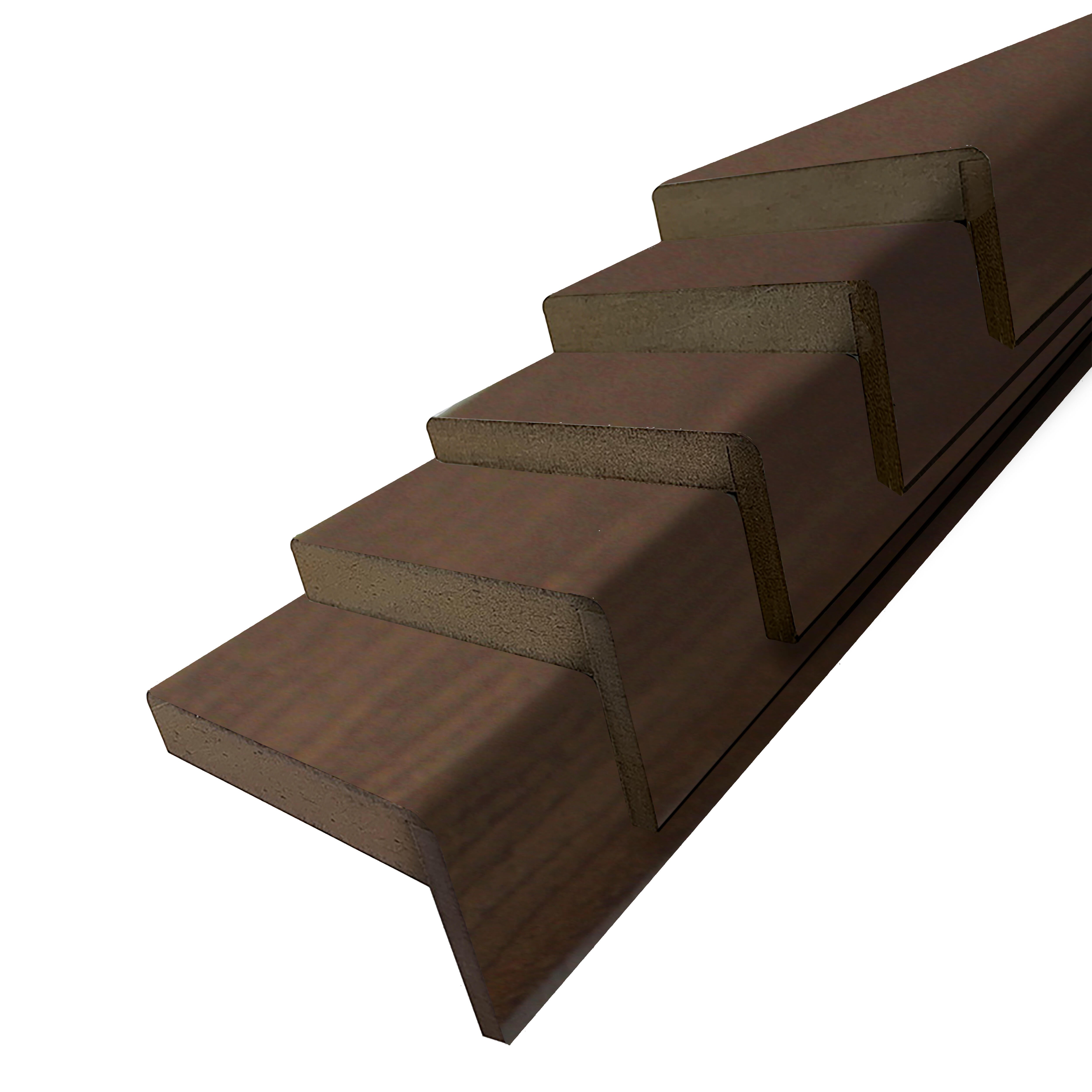 PAQUETE 5 MOLDURAS ALA 25 MM RECHAPADA NOGAL R04M - 2