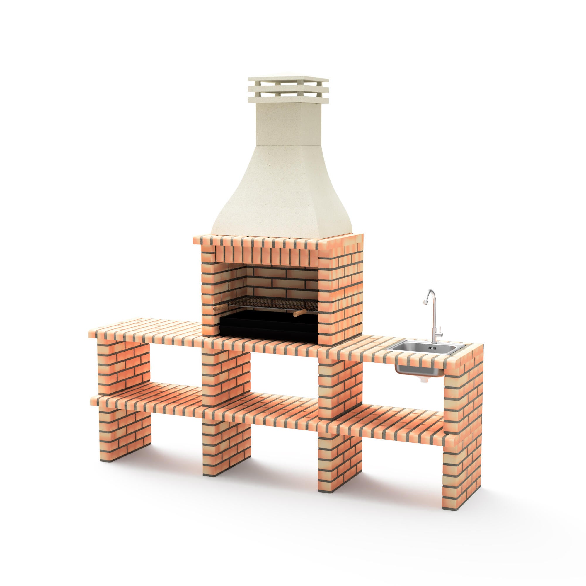 Barbacoa de obra movelar ladrillo madera y carbón barbacoa khiva recomendado para de 6 a 10 personas