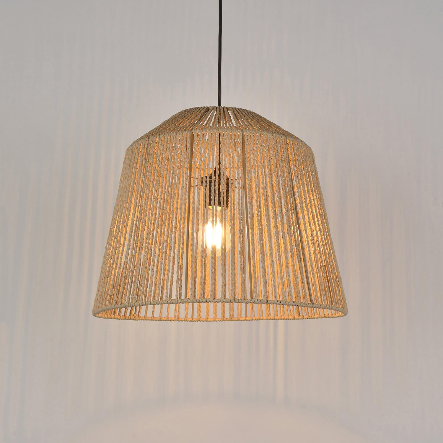 Lámpara de techo colgante de papel beige 1 luz E27 Quintana 40 cm y altura regulable - 3