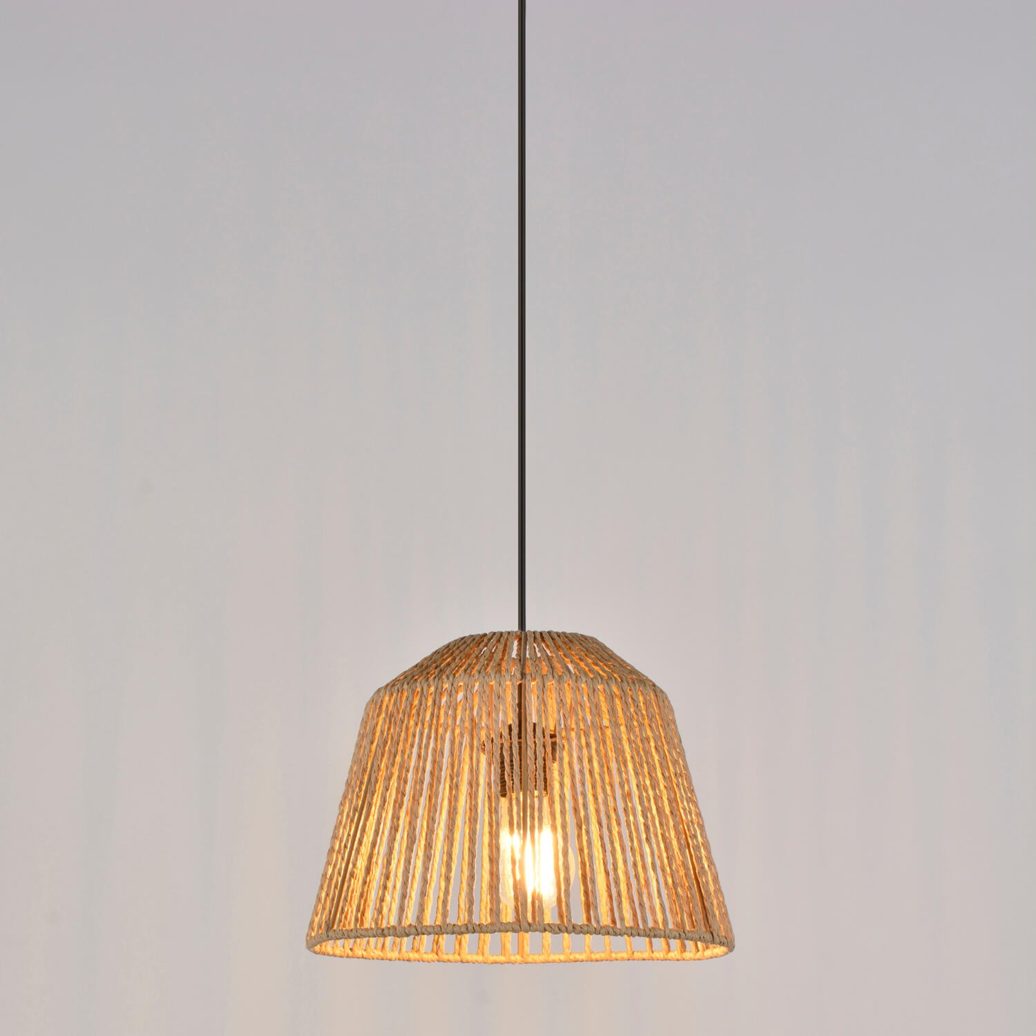 Lámpara de techo colgante de papel beige 1 luz E27 Quintana 29 cm y altura regulable - 3