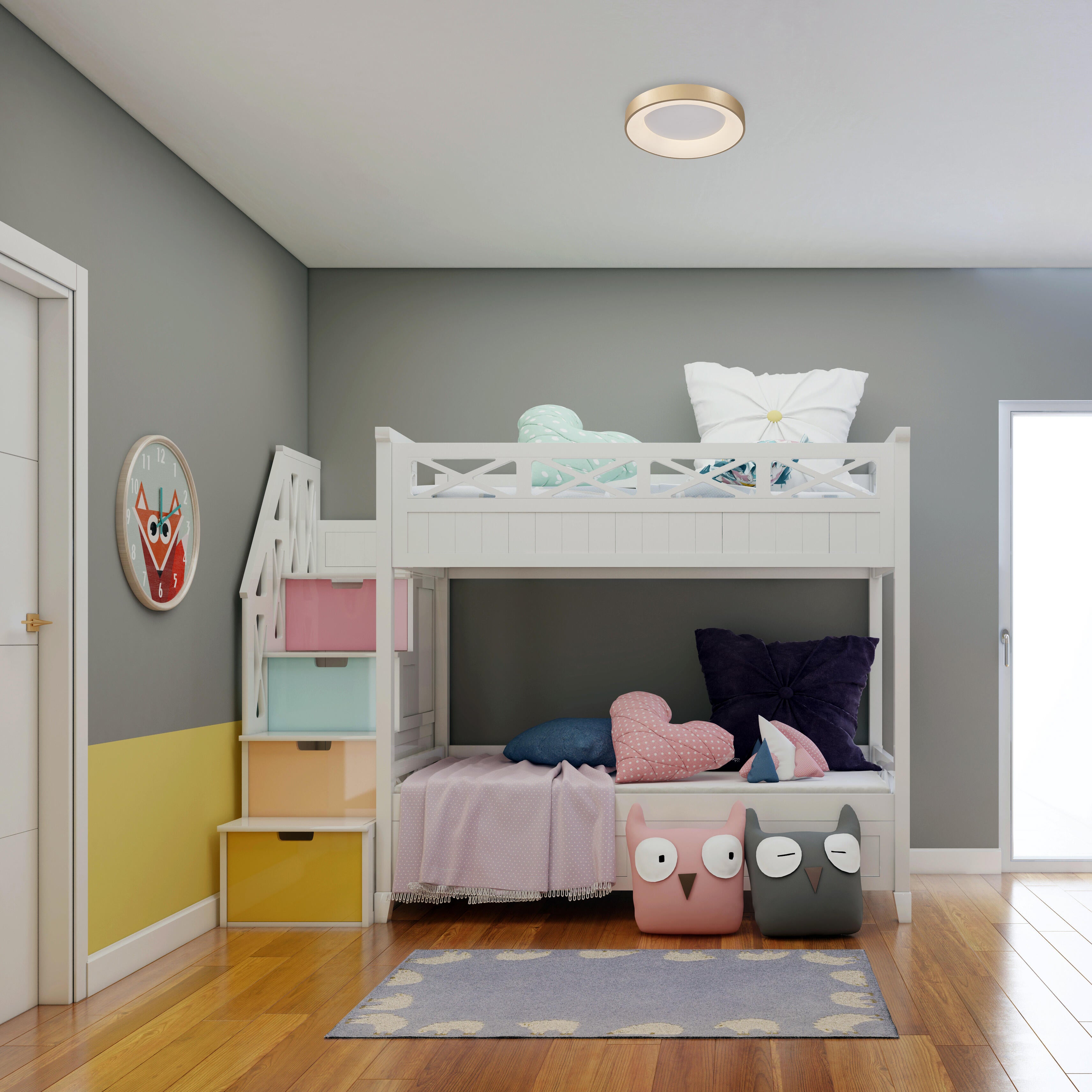 Plafón Módulo LED 2200 lm dorado cm blanco | Leroy Merlin