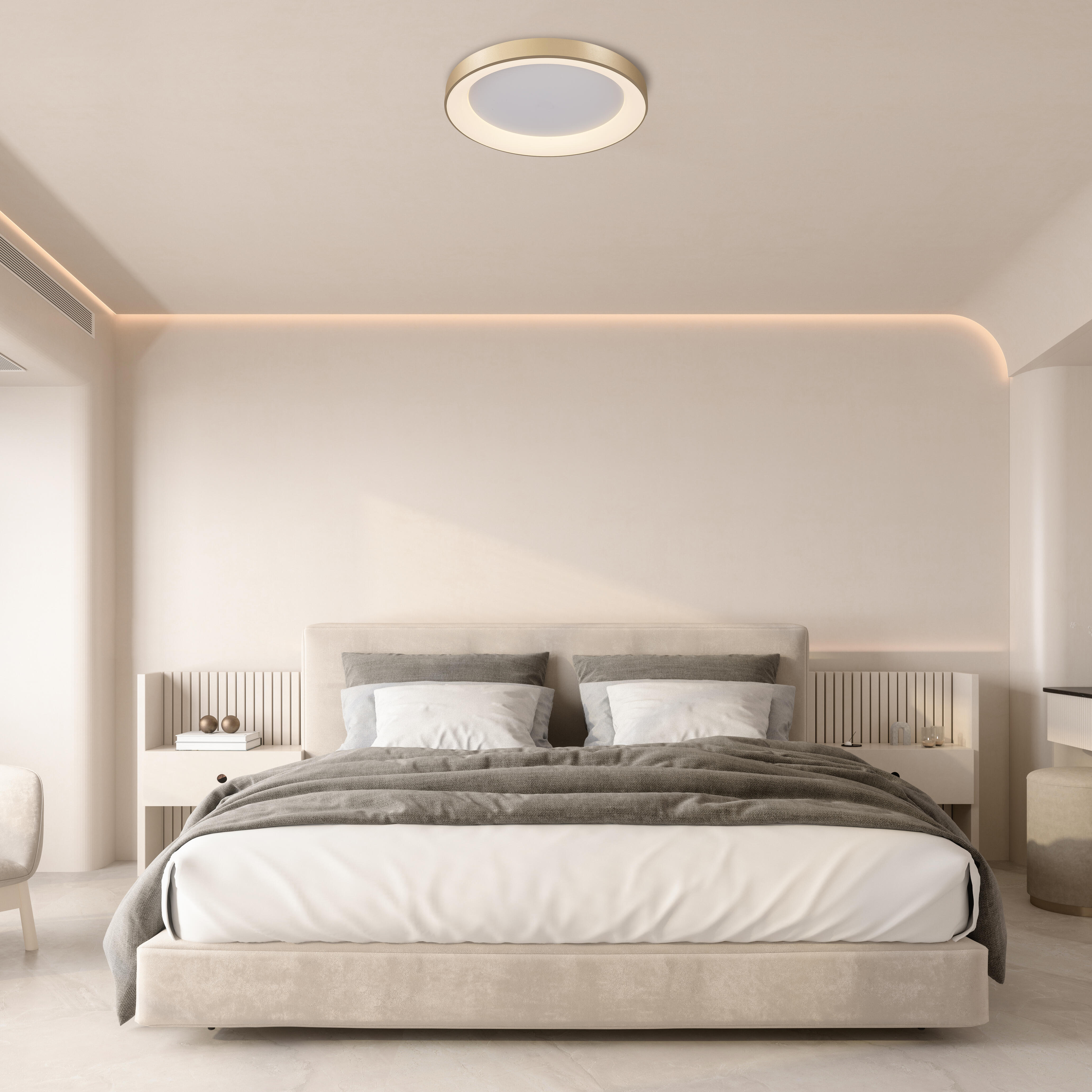 Plafón Módulo LED 5000 lm dorado cm blanco | Leroy Merlin