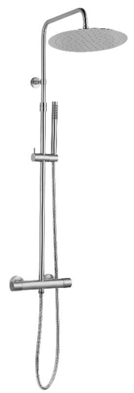 Colonne de douche avec mitigeur thermostatique chromé ronde 300mm Essebagno