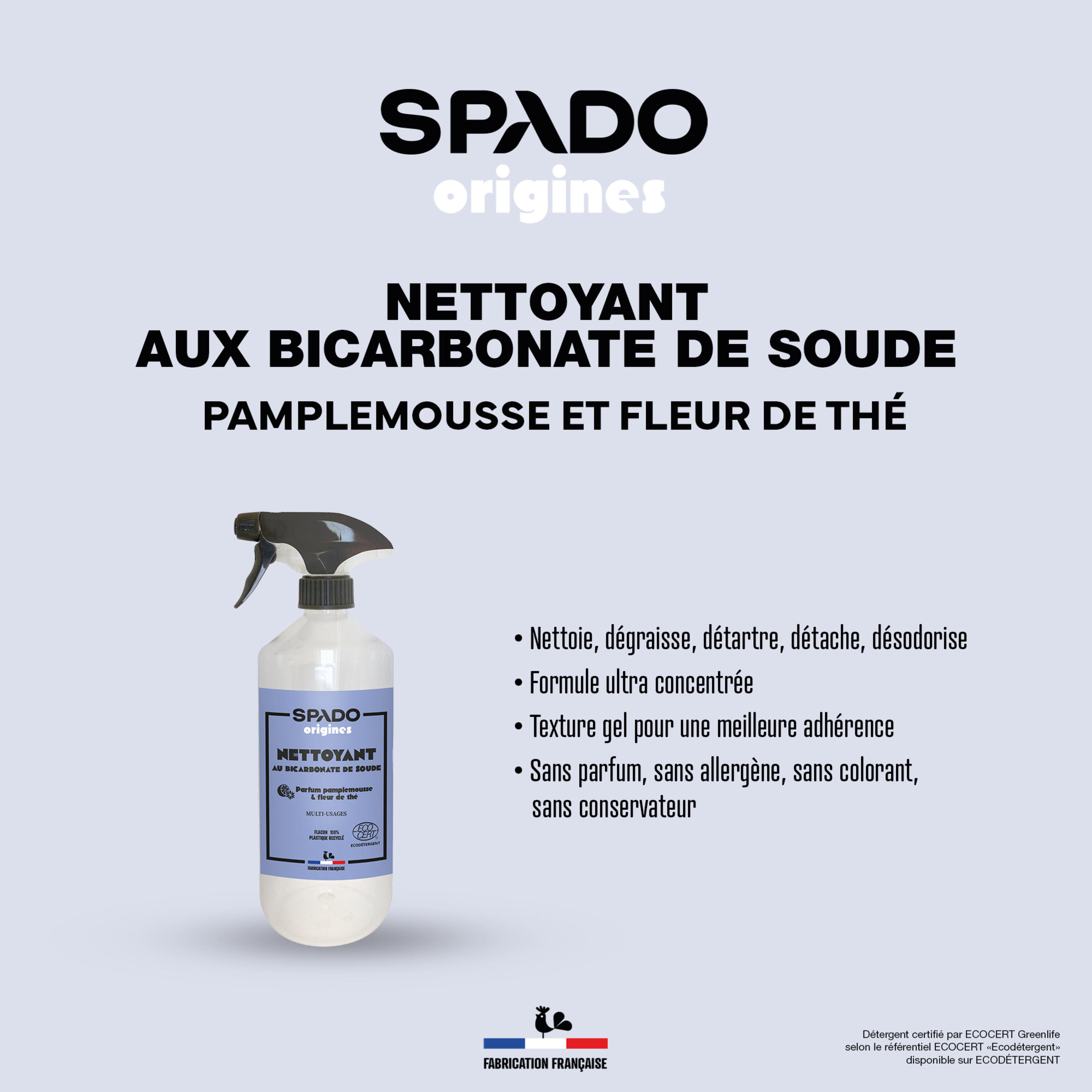 Bicarbonate de soude SPADO ORIGINES En gel multi surfaces, 0.75L - 3