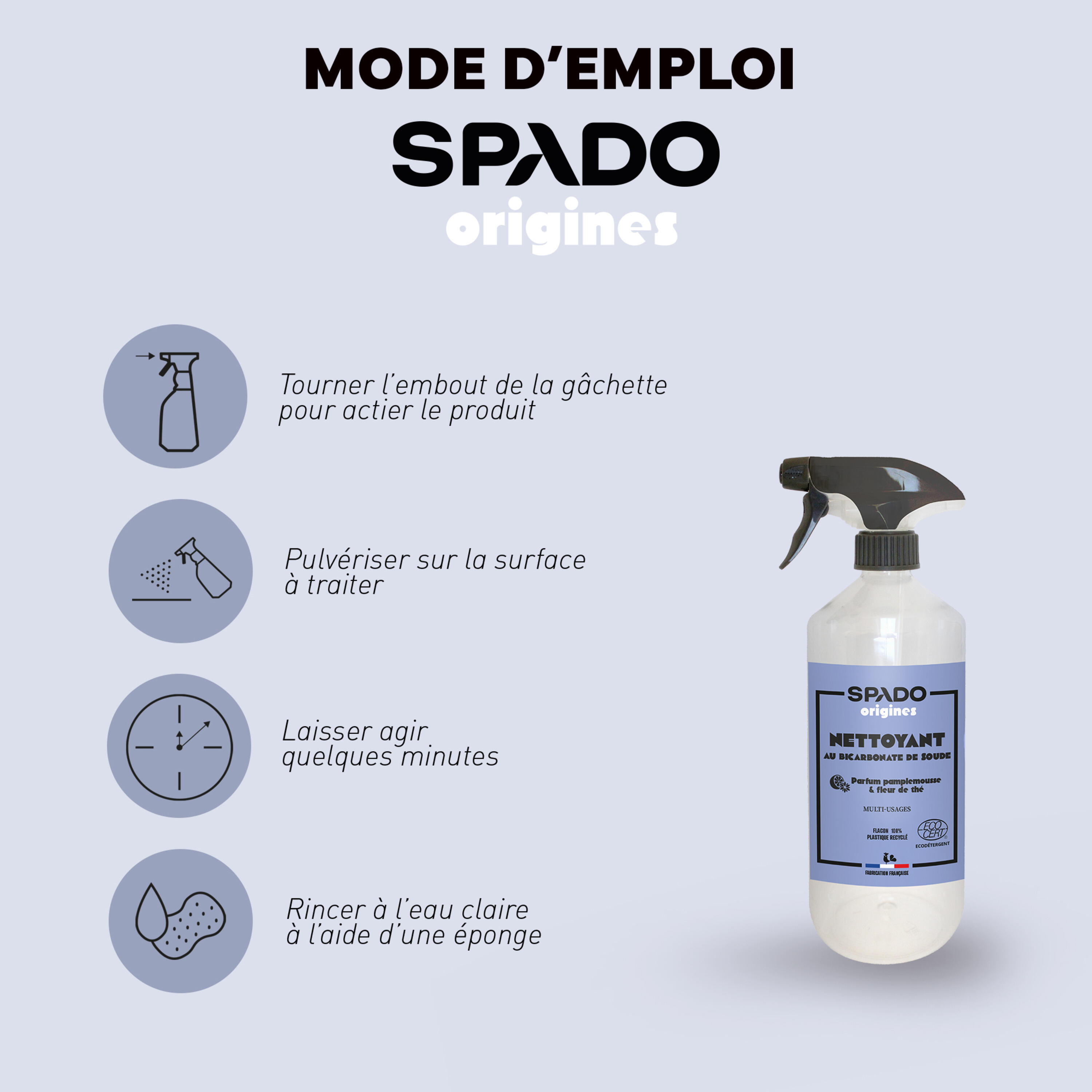 Bicarbonate de soude SPADO ORIGINES En gel multi surfaces, 0.75L - 2