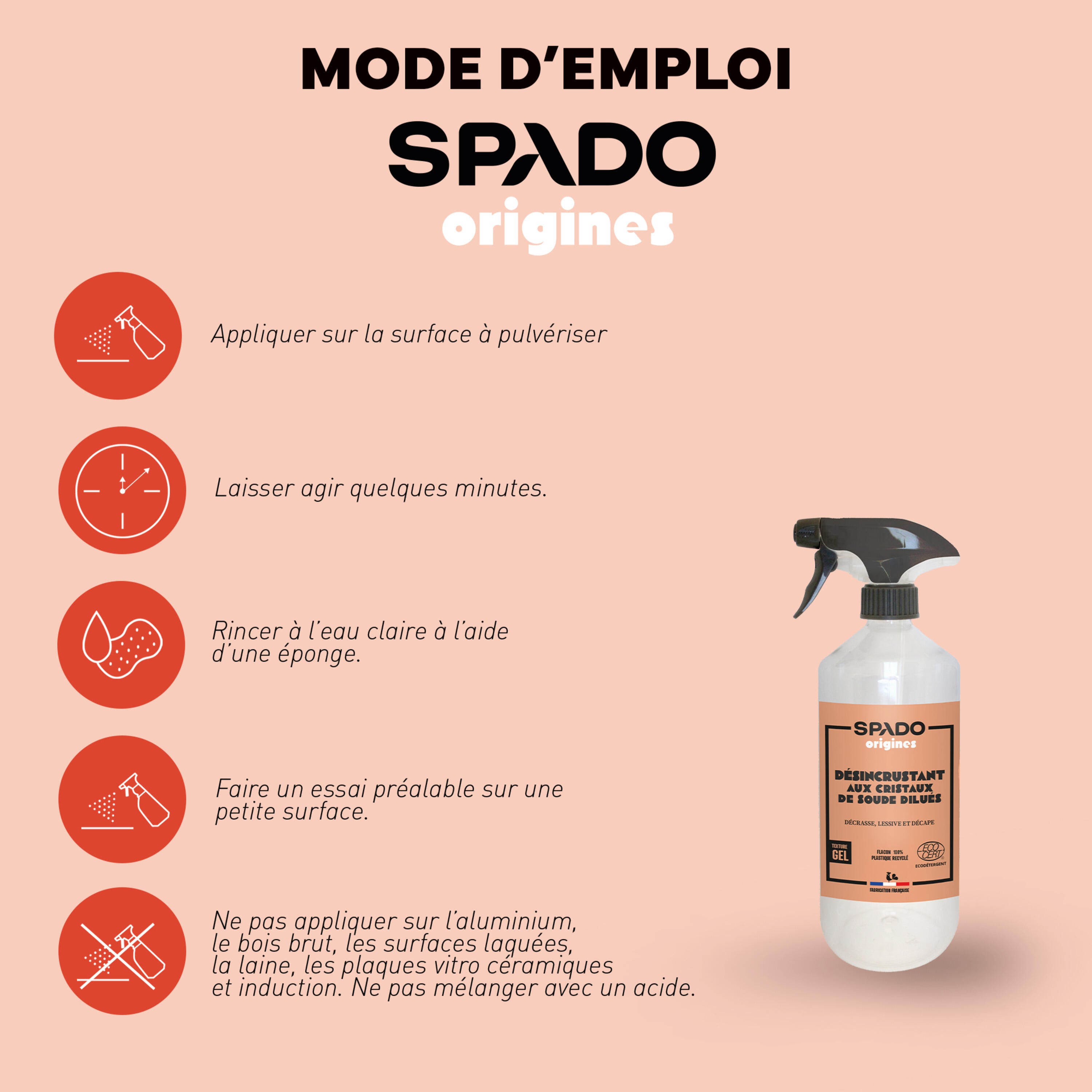 Cristaux de soude SPADO ORIGINES Multi surfaces en gel, 0.75L - 3