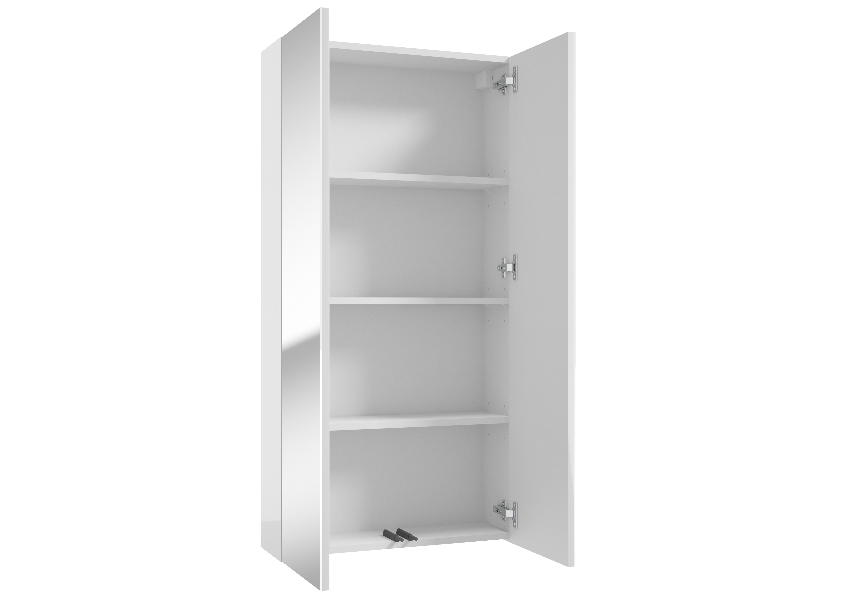 Szafka łazienkowa wisząca z lustrem 60x20x120 cm Duo biała połysk Defra - 6