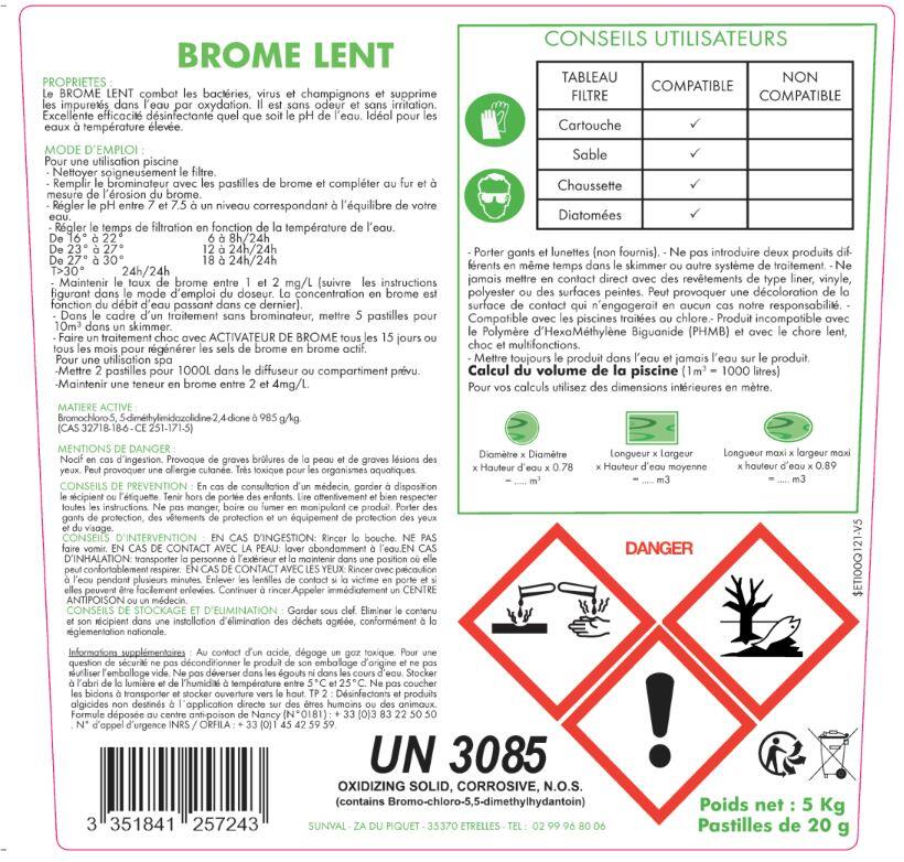 Brome lent piscine, pastille 5 kg - 3
