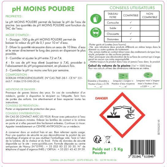 Réducteur de ph piscine enfant, en poudre 5 kg - 3