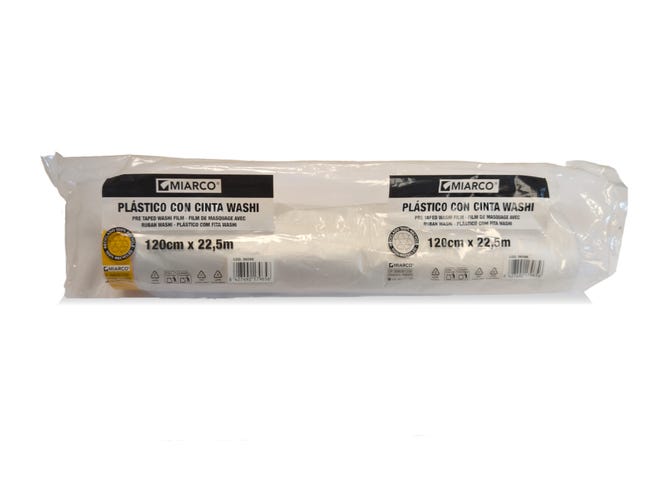 ROLLO PLÁSTICO CON CINTA WASHI RECICLADO 1.2X22.5M - 1