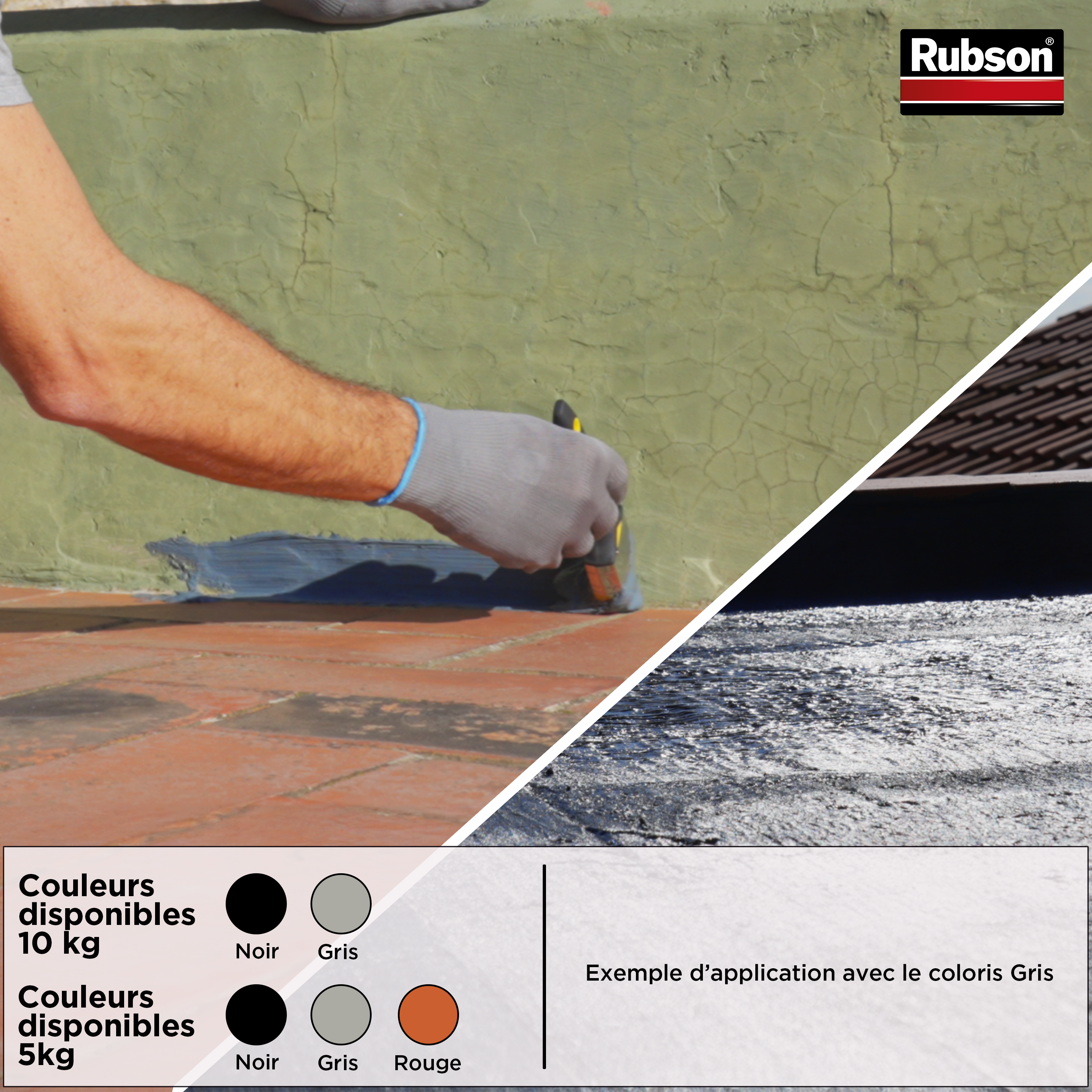 Revêtement d'étanchéité toitures gris 5 kg Sp 360 - RUBSON - 2
