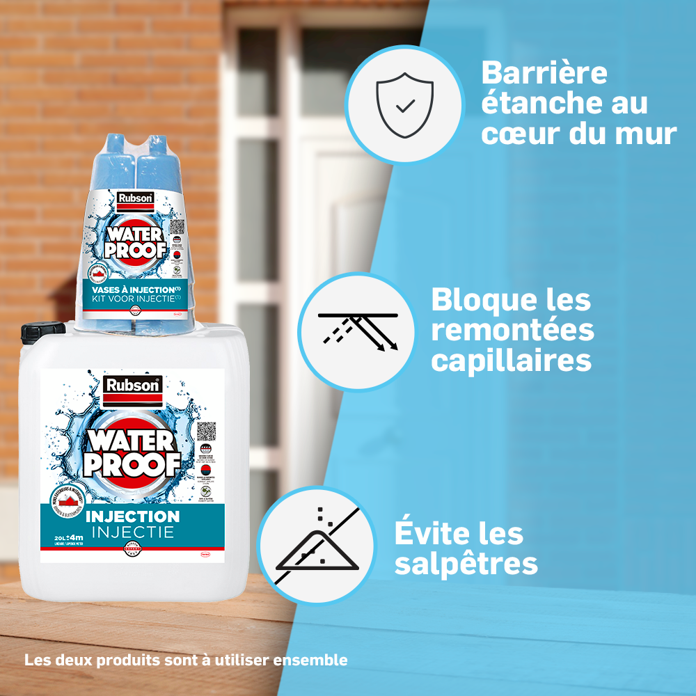 Kit antihumidité Murs extérieurs par injection waterproof blanc / bleu RUBSON - 2