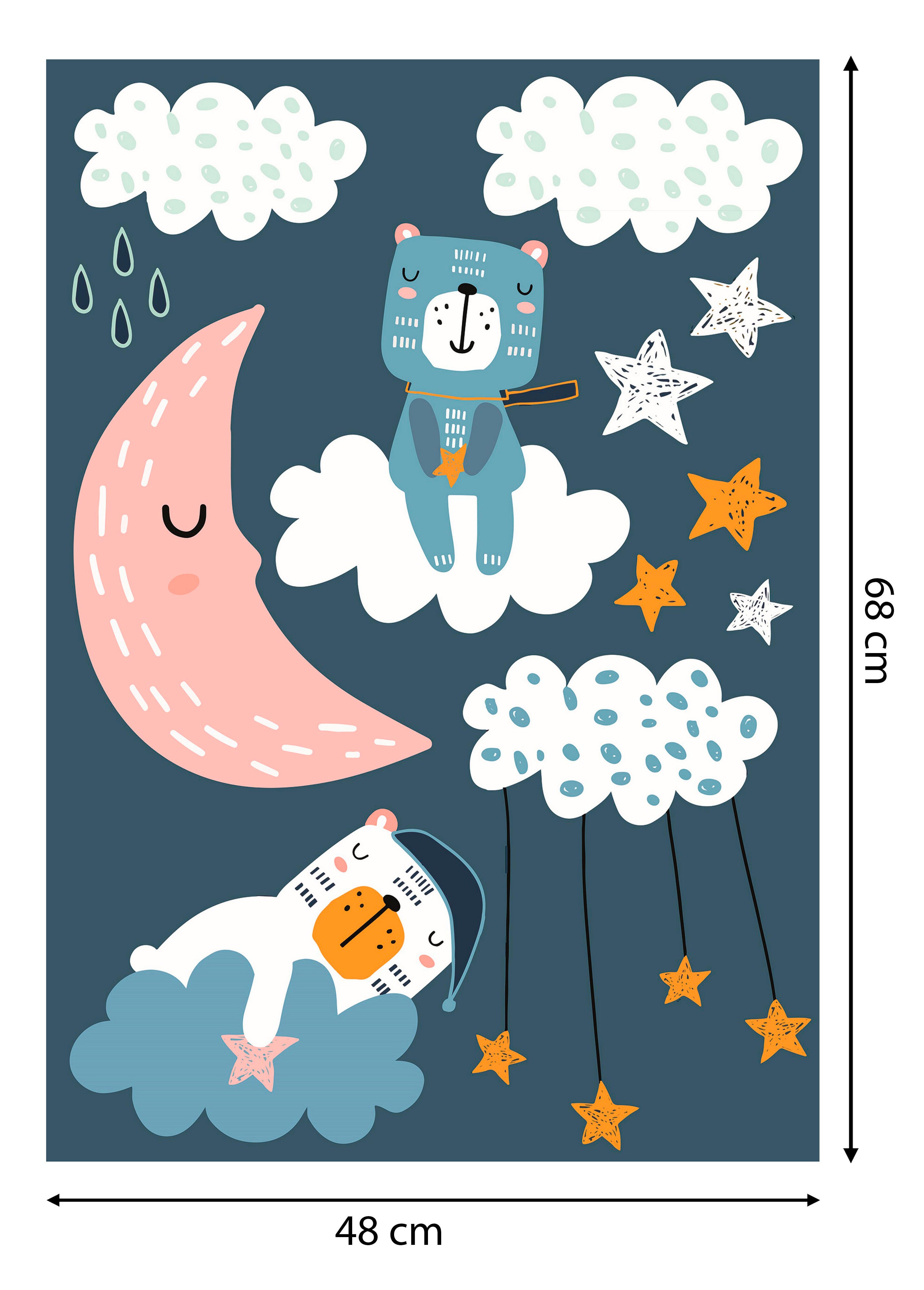 Sticker multicolor Osos Florescentes de 48x68cm - 2