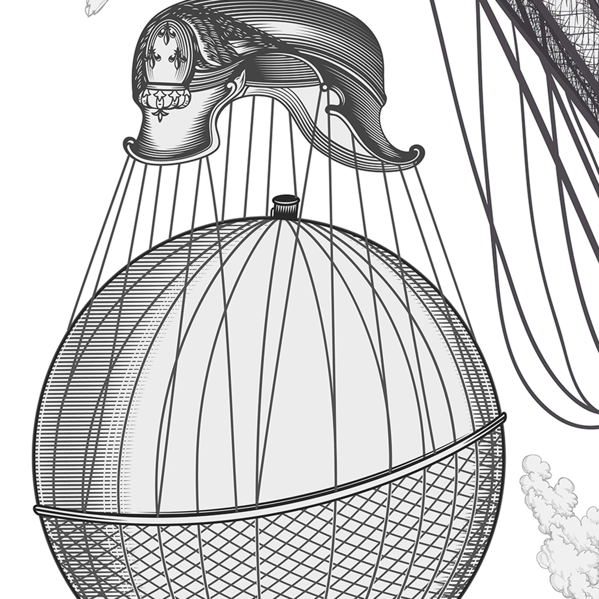 Sticker multicolor Globos Aeroestaticos de 48x68cm - 4