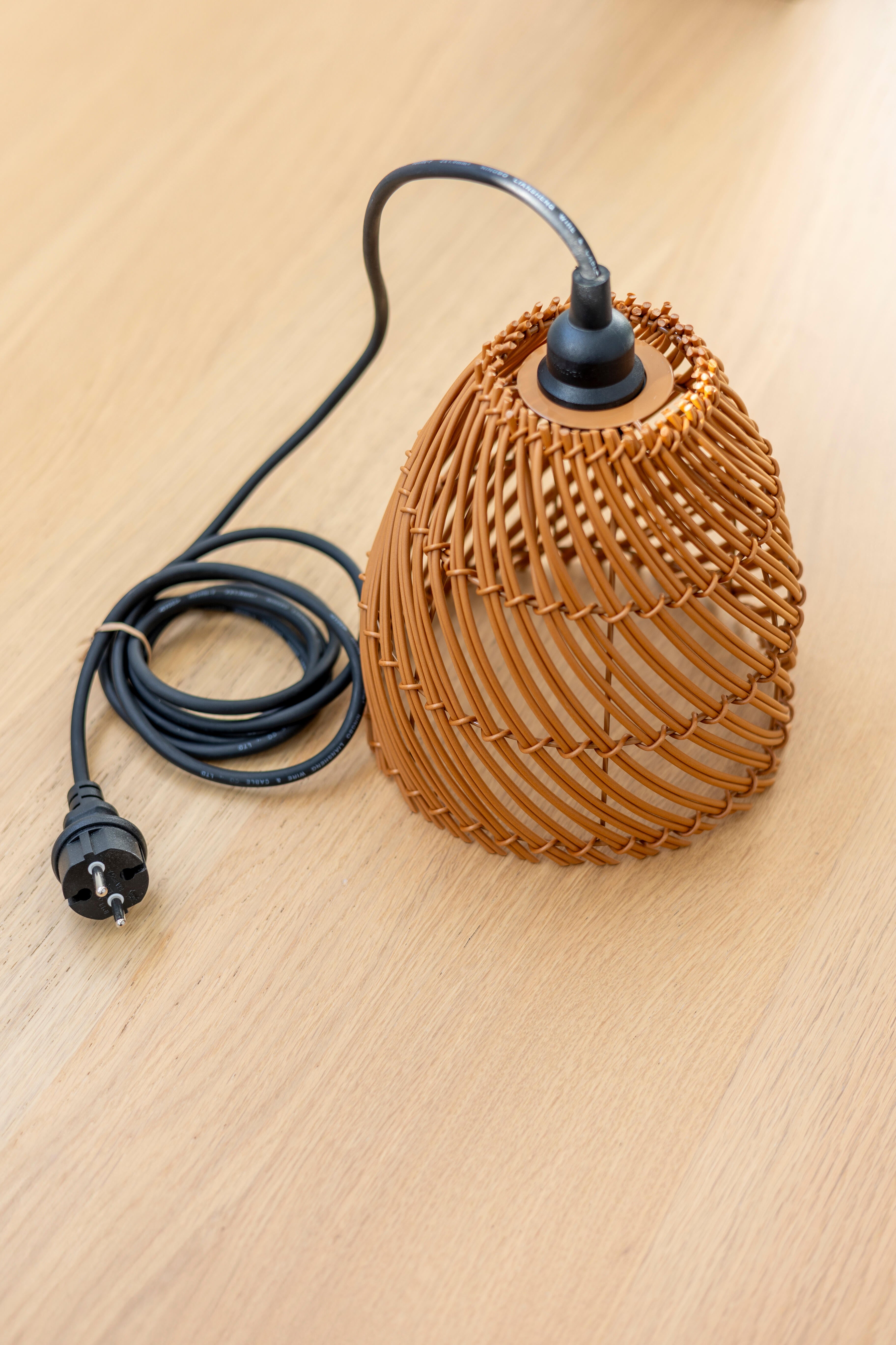 Lámpara de techo colgante de exterior de poliéster marrón 1 luz E27 INSPIRE Zahora 20 cm de diámetro y 30 cm de ancho - 8