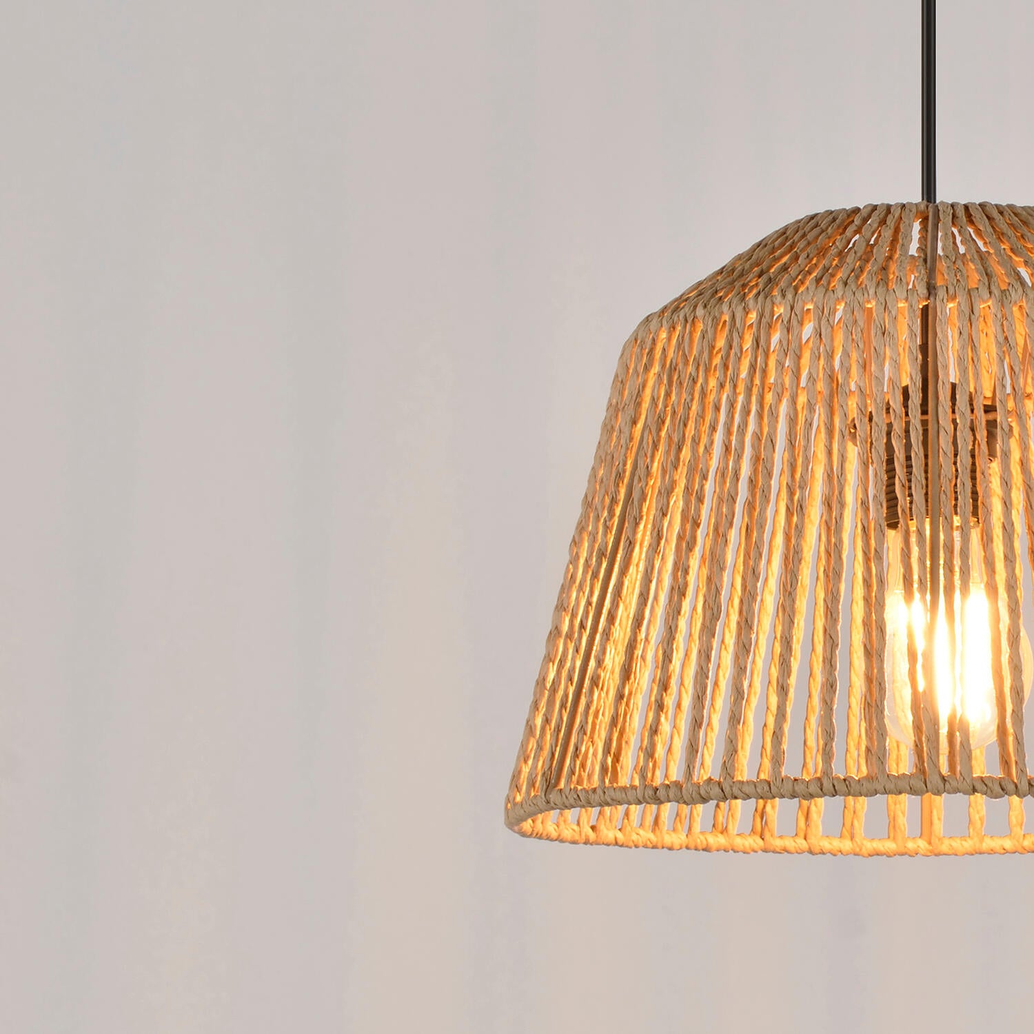 Lámpara de techo colgante de papel beige 1 luz E27 Quintana 29 cm y altura regulable - 7