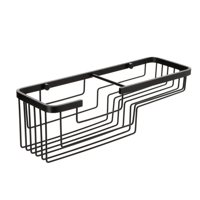 CESTILLO DE DUCHA RECTANGULAR PARA PARED NEGRO