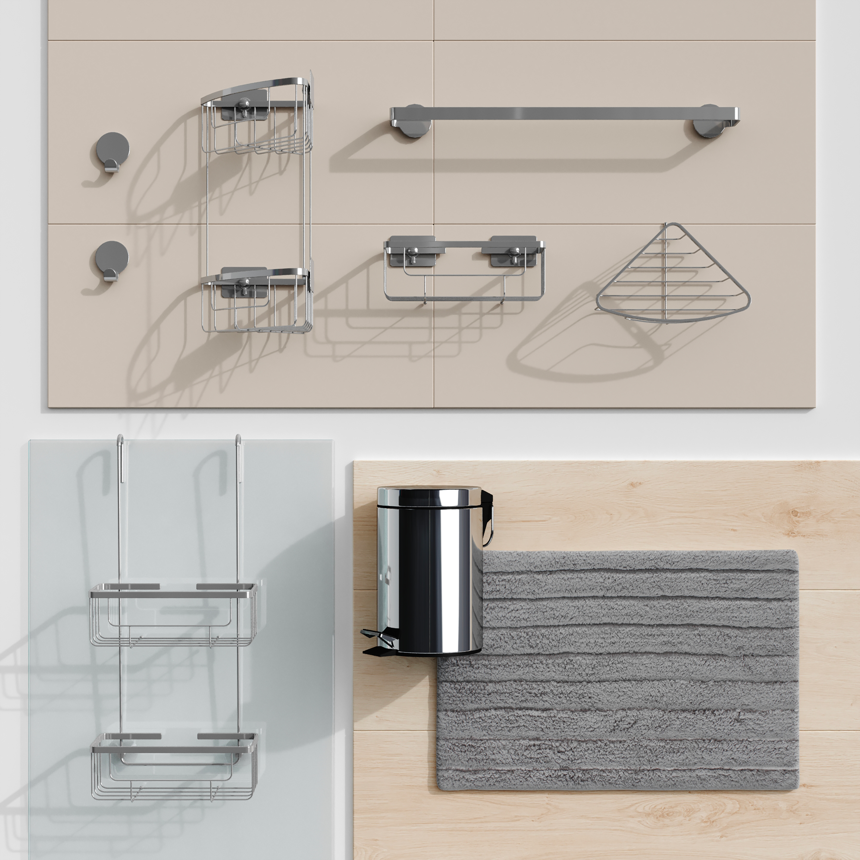 Balde de casa de banho 16,8x25,8x16,8 cm cinzento brilhante 3 lt Sensea Urban - 12