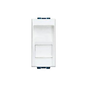 Presa Telefonica RJ11 Bianca Per Living Light – CAT.3 Completa Con Adattatore Keystone, Compatibile B.TICINO