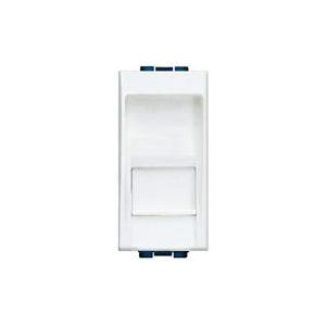 Presa Telefonica RJ11 Bianca Per Living Light – CAT.3 Completa Con Adattatore Keystone, Compatibile B.TICINO