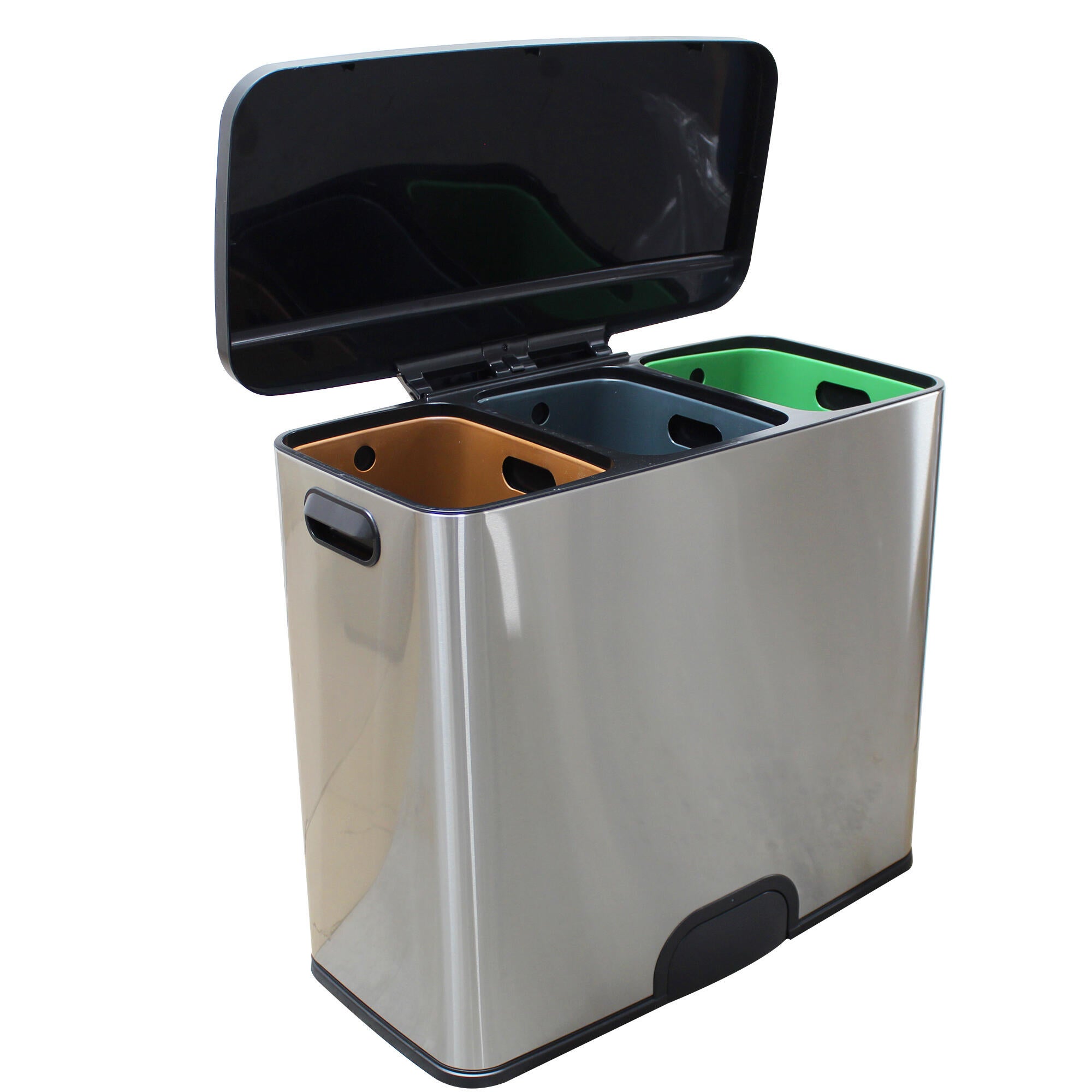 Basura Automático Cubo Basura Reciclaje Acero Inoxidable Cubo
