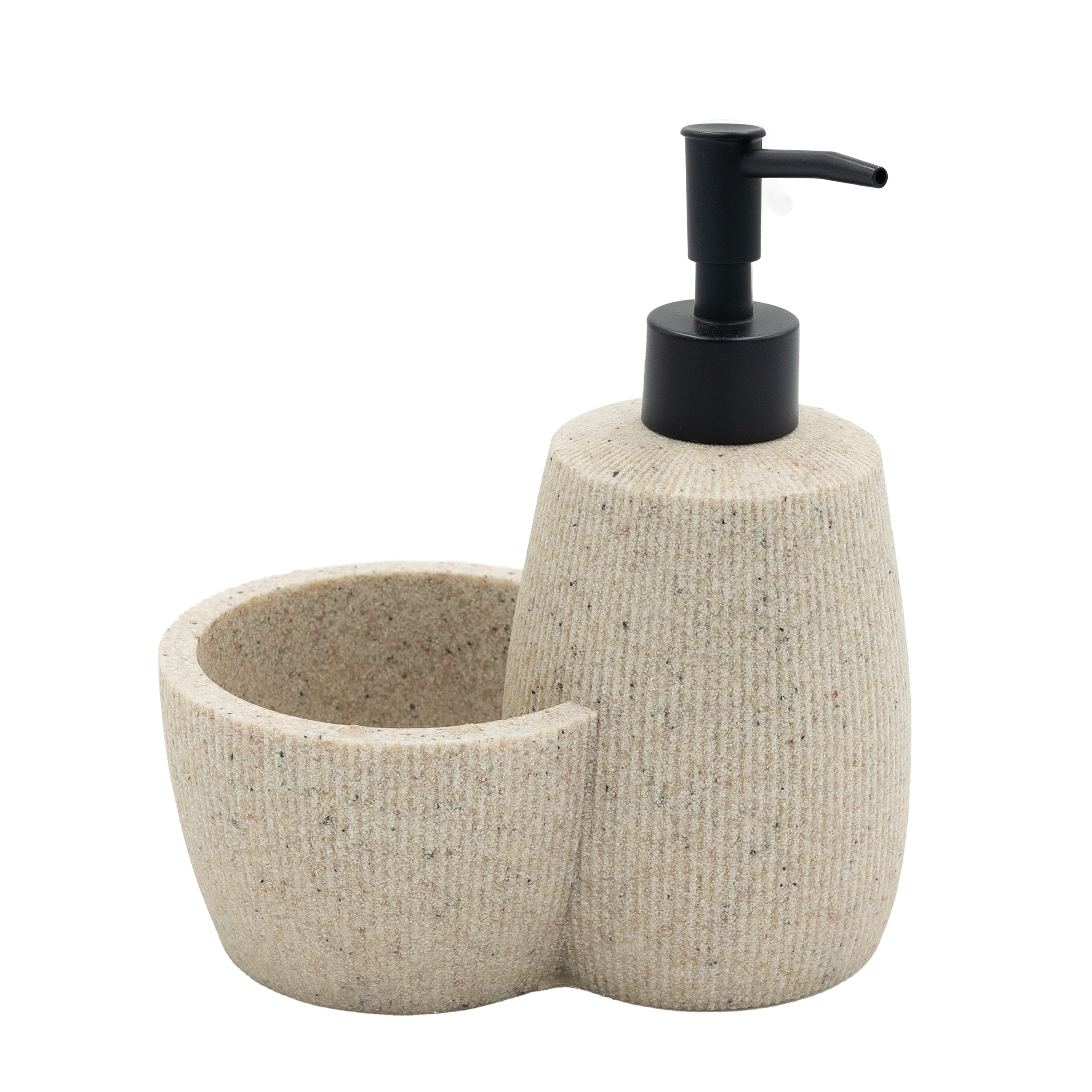 Dozownik na płyn ryflowany piaskowy beż Kuchinox