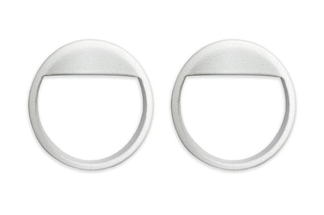 2 poignées de meuble Bozca, zinc blanc zingué, entraxe 16 mm