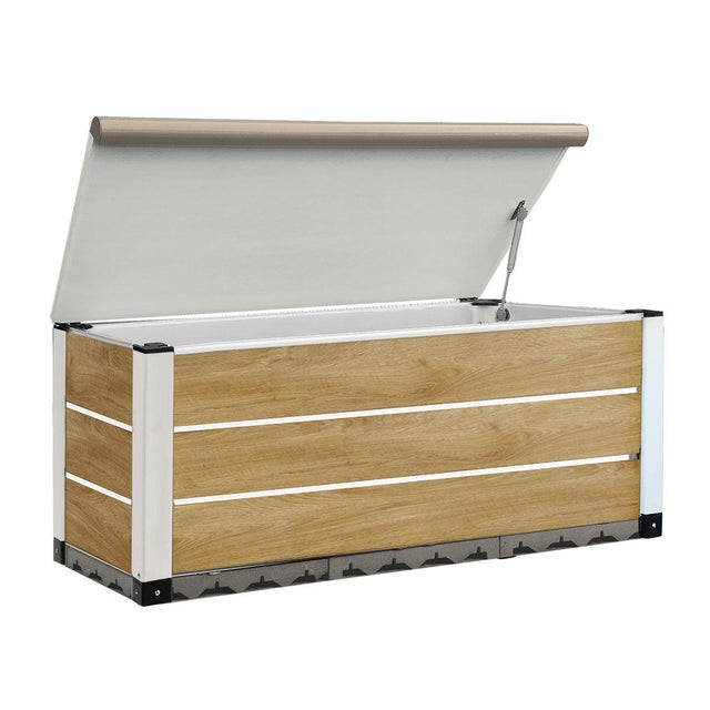 Baule GAROFALO Woody in PVC beige L 123 x H 57 x P 47 cm