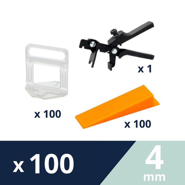 Croisillons autonivelants et cales pour carrelage Ep.4 mm - LEVELIT (seau de 100)
