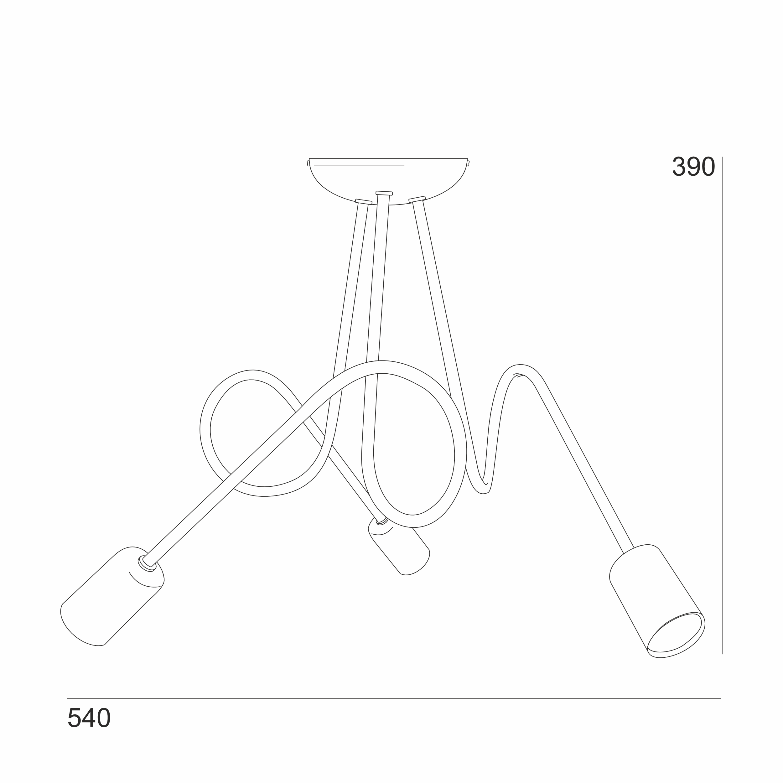 Lampa sufitowa Lizzy czarna 3 x E27 Lamkur - 4