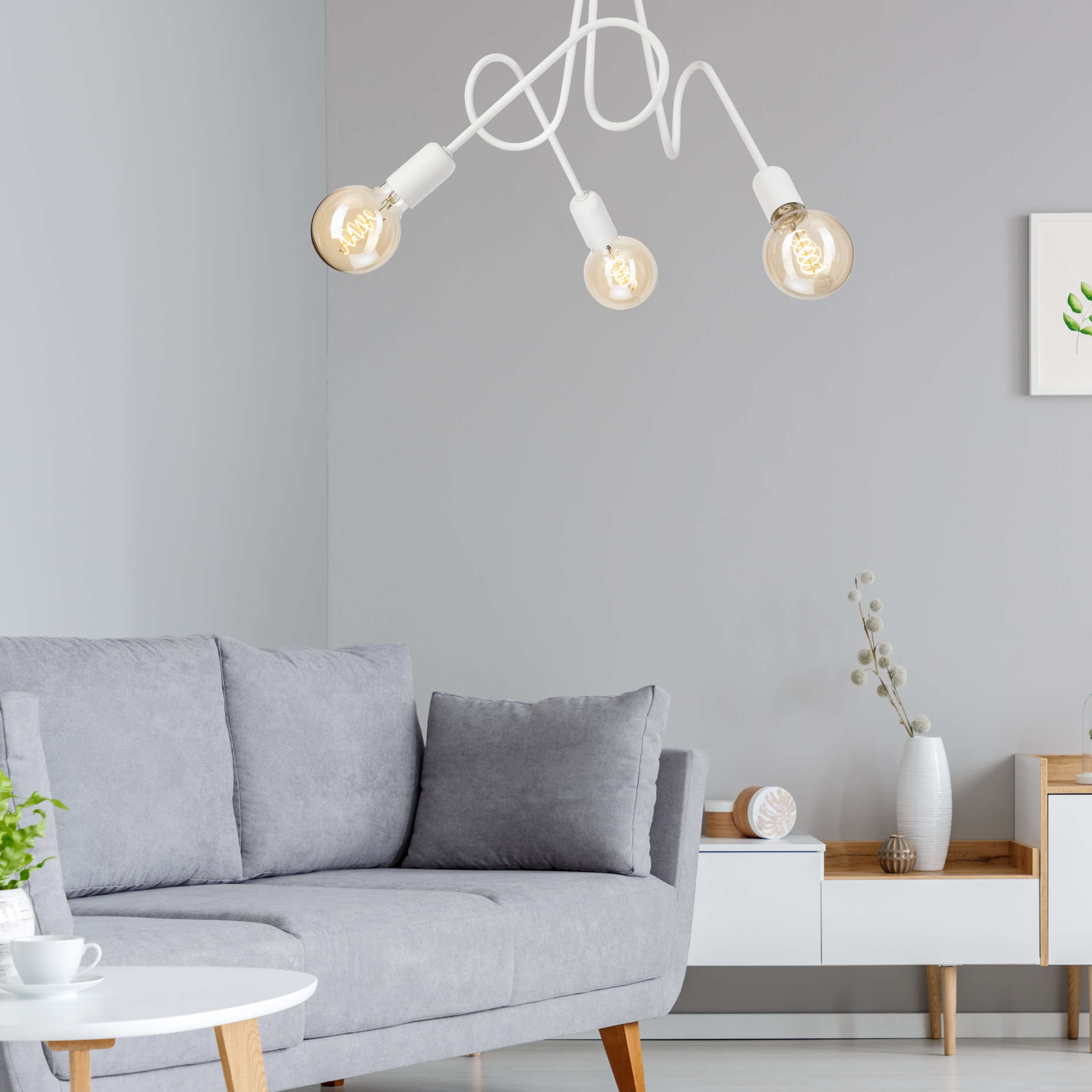 Lampa sufitowa Lizzy biała 3 x E27 Lamkur - 4