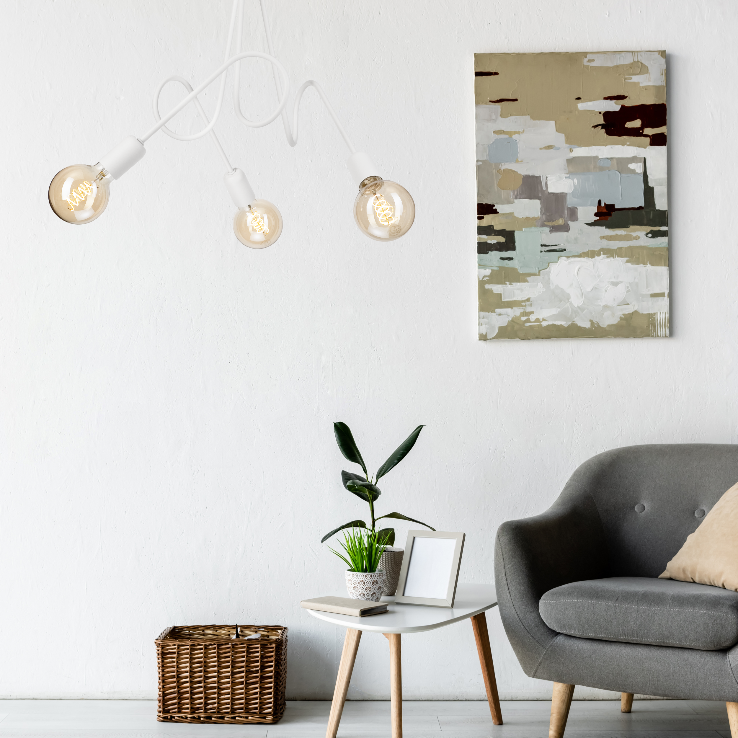 Lampa sufitowa Lizzy biała 3 x E27 Lamkur - 3