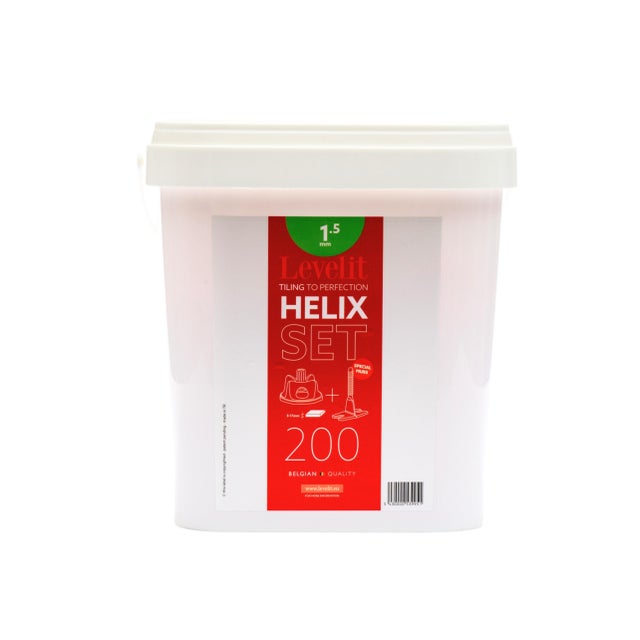 Set de 200 croisillons HELIX 1.5mm + 200 capuchons - LEVELIT