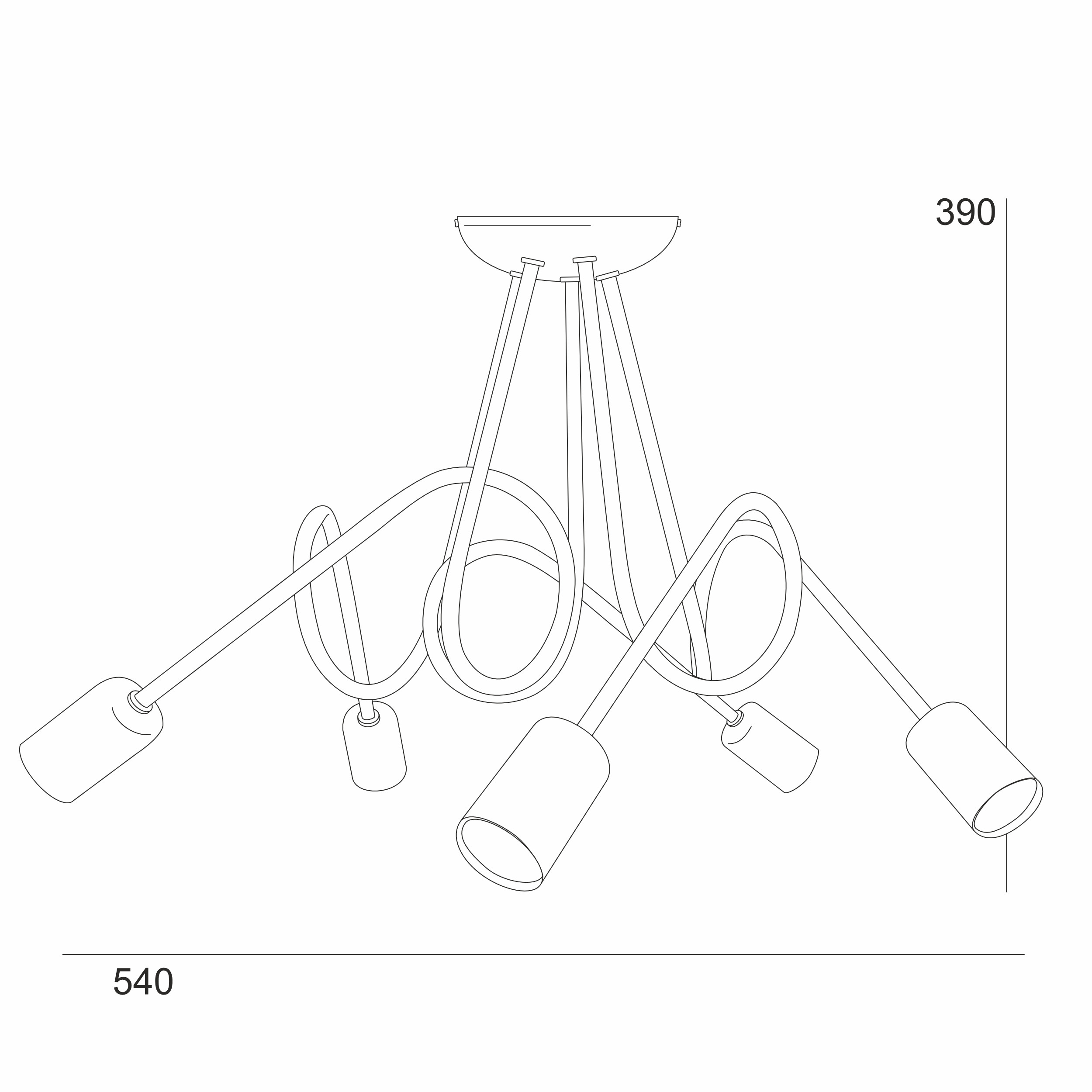 Lampa sufitowa Lizzy biała 5 x E27 Lamkur - 5