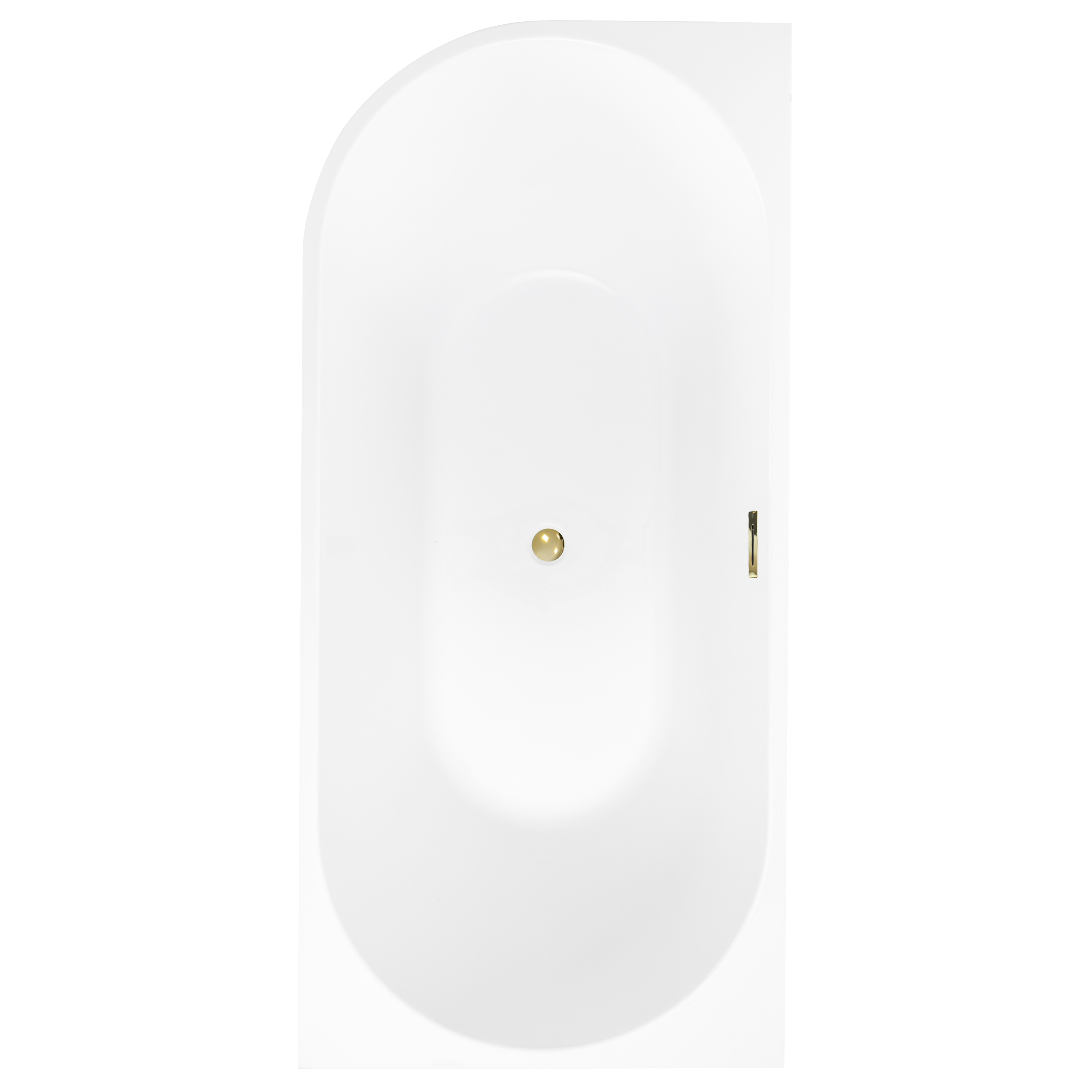 Wanna wolnostojąca przyścienna Pula 170x80 cm prawa złoty odpływ Corciano